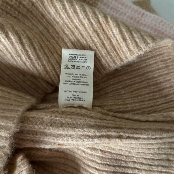 FRNCH Leanne Hooded Pullover Sweater in Camel/Pink Size XS - Picture 6 of 9
